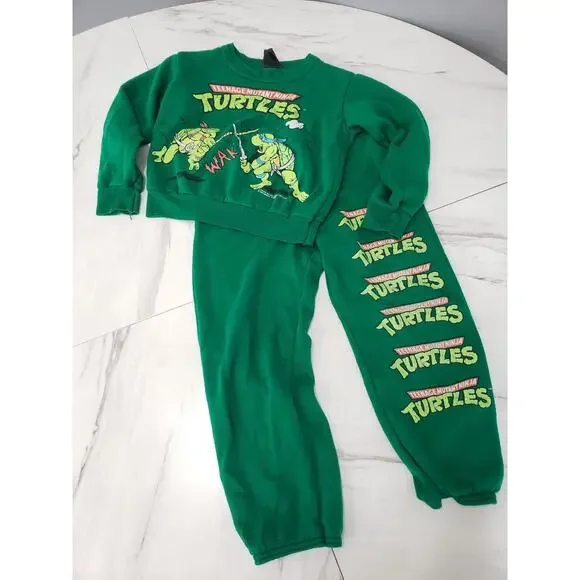 Vintage 1988 Teenage Mutant Ninja Turtles Kids Sweatpants‎ Sweatshirt Sweatsuit - Picture 10 of 10